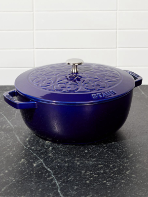 Staub Essential ® Dark Blue 3.75-qt. Round French Oven With Lily Lid