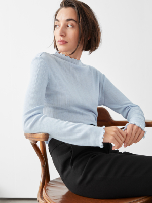 Fitted Merino Blend Knit Top