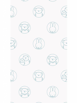 Miffy Portraits Kids Wallpaper In Blue By Kek Amsterdam