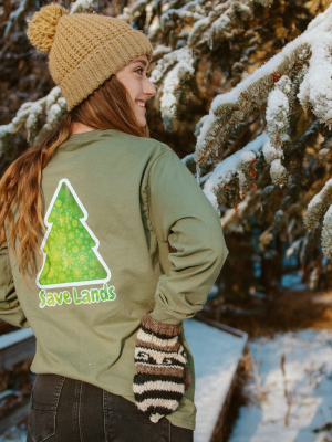 Military Green Green Tree Long Sleeve (back Print)