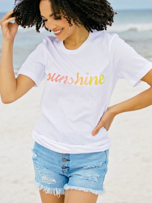 Sunshine White Graphic Tee