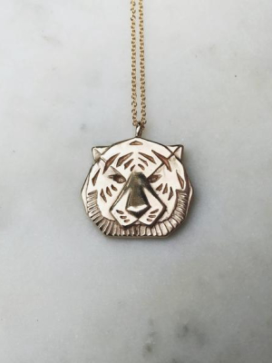 Tiger Necklace In Bronze