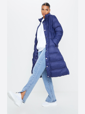 Navy Maxi Fitted Puffer