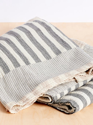 Organic Cotton Block Stripe Blanket