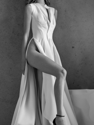 Poignant Crepe Gown