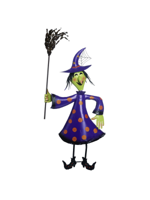 Transpac Metal 31 In. Multicolor Halloween Happy Witch