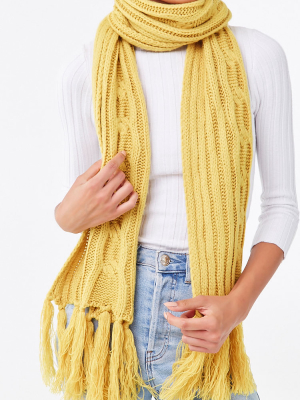 Cable Knit Oblong Scarf