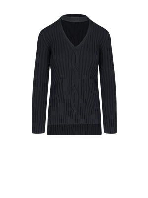 Alexander Mcqueen Cut Out Detailed Knit Top