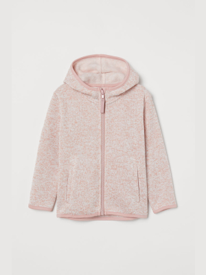 Hooded Knit Fleece Jacket