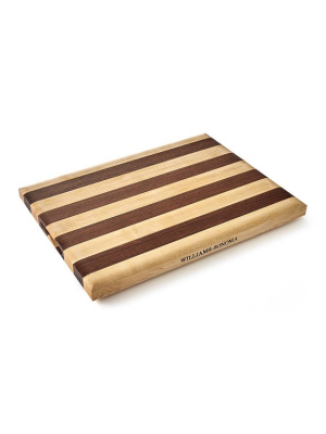 Williams Sonoma Striped Cutting Board, Maple & Walnut