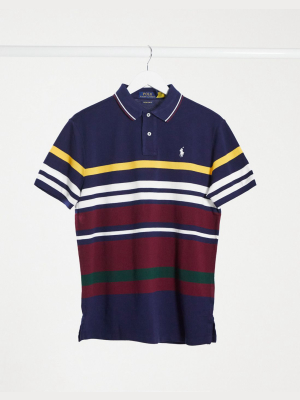 Polo Ralph Lauren Regular Fit Polo In Multi Stripe With Logo