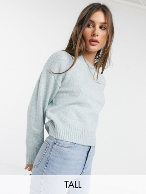 New Look Tall Crew Neck Sweater In Light Green