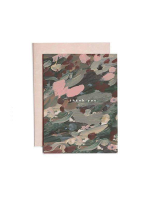 Abstract Floral Thank You Card