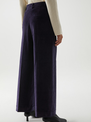 Cotton Wide-leg Corduroy Pants