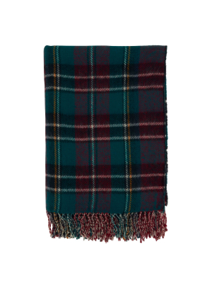 50"x60" Reversible Plaid Throw Blanket Green - Saro Lifestyle