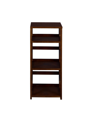 34" Cakewalk High Square Folding Bookcase Mocha Walnut - Regency