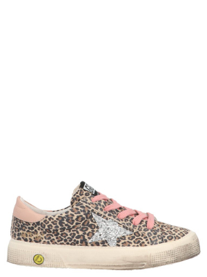 Golden Goose Kids May Leopard Print Sneakers