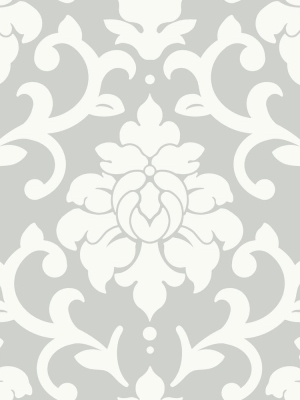 Damask Peel & Stick Wallpaper In Grey By Roommates For York Wallcoverings