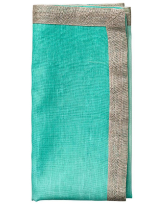 Kim Seybert Dip Dye Napkin In Mint & Silver - Set Of 4