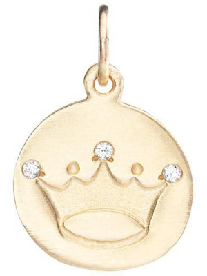 Crown Disk Charm Pavé Diamonds