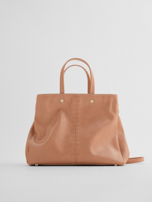 Midi Shopper With Detailed Topstitching