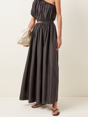 Cocoon Cotton Voile One-shoulder Maxi Dress