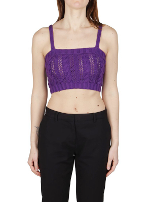 Msgm Cable Knit Slip Strap Top