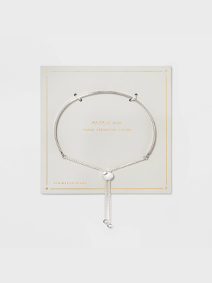 Mama Bear Silver Plated Bracelet - Silver