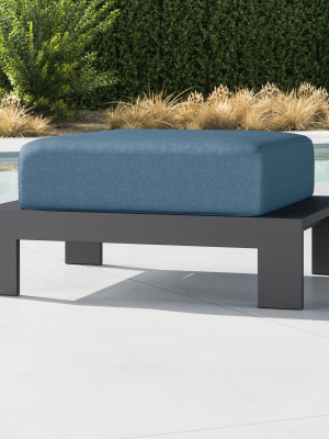 Walker Metal Ottoman With Sapphire Sunbrella ® Cushions