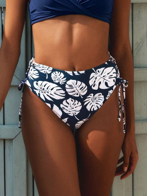 Cute Leafy High Waisted Bikini Bottom