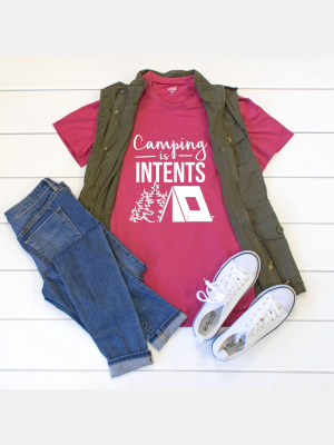 Camping Is Intents Crew Neck Tee