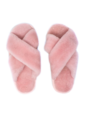 The Paityn Shearling Slippers In Pink
