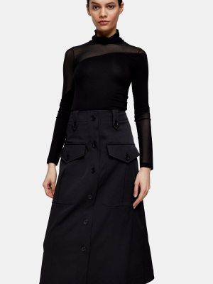 **black Utility Skirt By Topshop Boutique