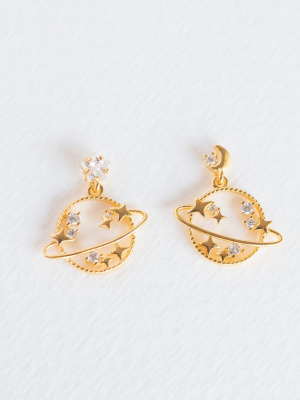 Saturn Earrings: Gold