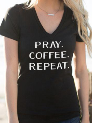 Pray Coffee Repeat Tshirt