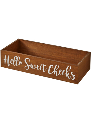 Lakeside Toilet Tank Topper Tray - Hello Sweet Cheeks - Novelty Bathroom Decor