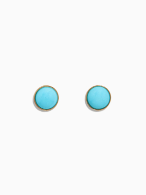 Effy 14k Yellow Gold Turquoise Stud Earrings, 1.10 Tcw