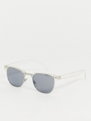 Aj Morgan Square Wayfarer Sunglasses In Clear