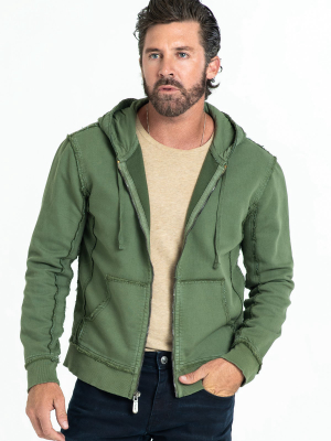 Vintage Hoodie In Olive Green