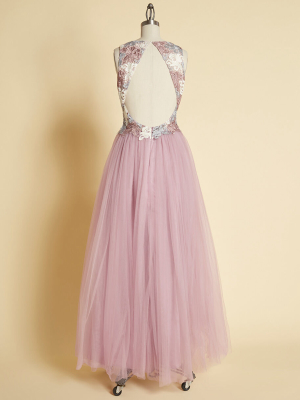 Floaty And Floral Tulle Maxi Dress