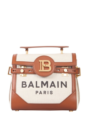 Balmain Logo Plaque Strapped Tote Bag