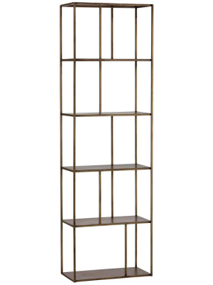 Eiffel Small Bookcase, Antique Brass