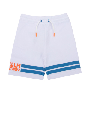 Stella Mccartney Kids Logo Stripe Drawstring Shorts