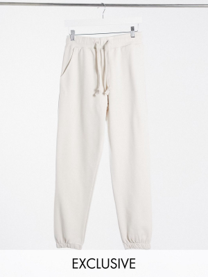 Collusion Skinny Sweatpants In Off White