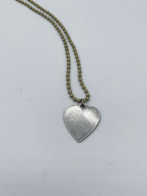 Heart Dog Tag Ball Chain Necklace