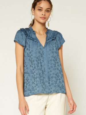 Floral Jacquard Blouse