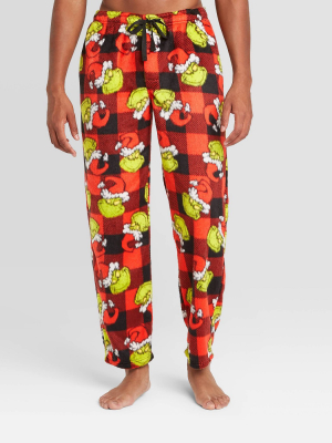 Men's The Grinch Plush Minky Pajama Pants - Red