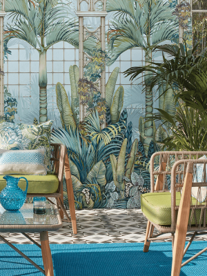 Palm House Wall Mural In Leaf Green From The Mansfield Park Collection By Osborne & Little