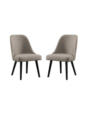 Set Of 2 Foundry Mid Century Side Chair Brushed Pewter - Intercon