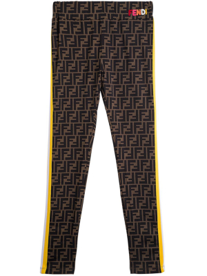 Fendi Kids Ff Printed Leggings